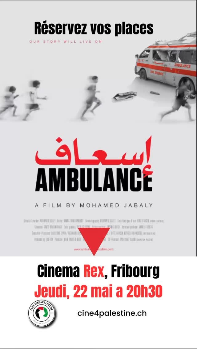 🎥 AMBULANCE – Un film qui dérange, un regard depuis l’intérieur de Gaza

Dans un monde où sauver un chat fait de vous un héros médiatisé, que dire de ceux qui risquent leur vie chaque jour pour sauver des humains sous les bombes ? Dans le Nord, on les glorifie. Dans le Sud ou au Moyen-Orient, on les ignore... ou pire, on les appelle « terroristes ». Ce double standard imposé par les empires et les marchands de guerre doit être confronté.

📽️ AMBULANCE suit Mohamed Jabaly, jeune réalisateur palestinien, embarqué dans une ambulance pendant la guerre de Gaza en 2014. Une plongée brute, intense et humaine au cœur de l’horreur, où la solidarité devient un acte de résistance.

🎟️ Réservez vos places dès maintenant sur « cinemotion.ch » Rex Fribourg – les places sont limitées !
🎁 Un petit cadeau sera offert à chaque participant·e jusqu’à épuisement du stock.

⚠️ Ne laissez pas ce film vous passer sous les yeux. Venez voir, ressentir, et témoigner de ce que les médias ne veulent pas montrer.

#Ambulance #MohamedJabaly #Gaza2014 #cinemotion_rex #Documentaire #Cinemotion #Cine4Palestine #Palestine #DoubleStandard #WarCrimes #Resistance #ProjectionEngagée